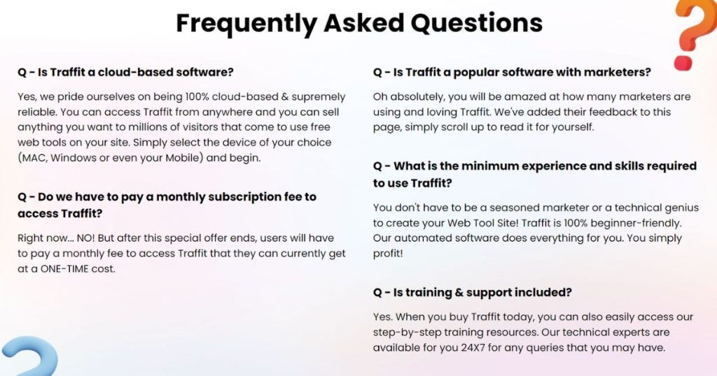 Traffit App FAQ