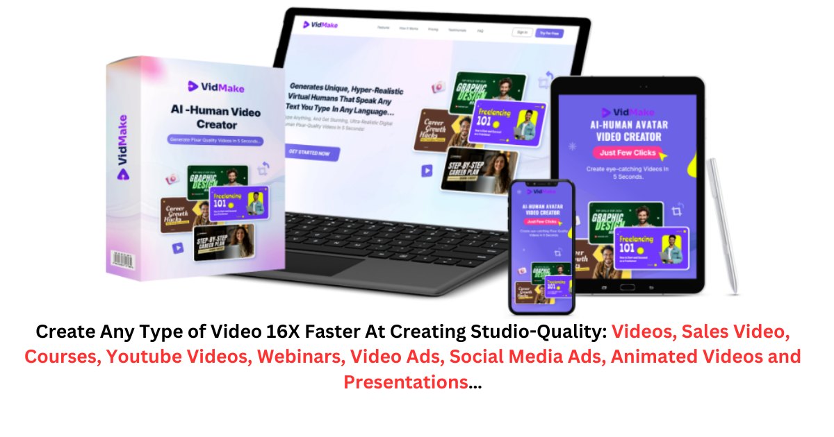 You are currently viewing VidMake Review – Create Stunning, Studio-Quality Videos 16X Faster